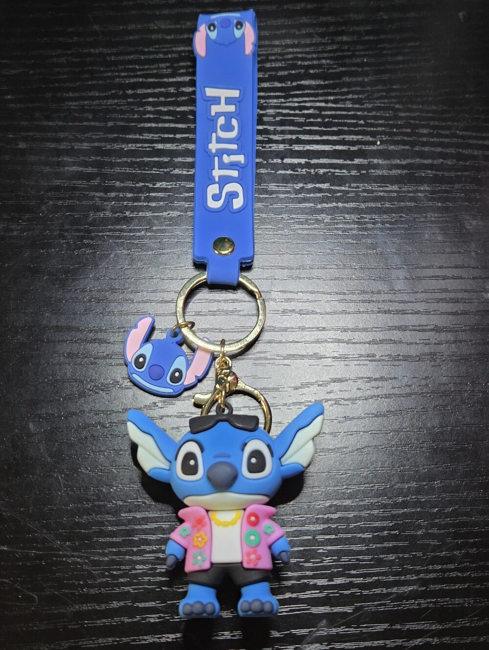 Blue Stitch Character Keychain Card Holder